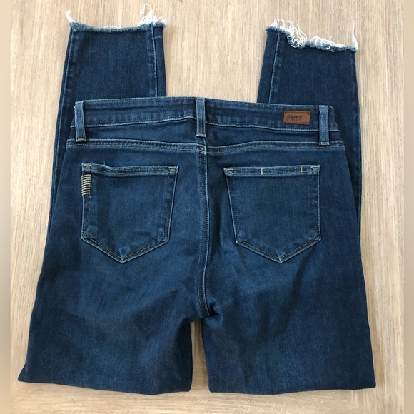 PAIGE Women's Verdugo Ultra Skinny Ankle Jeans - Destructed Medium Blue Wash, 28" Inseam